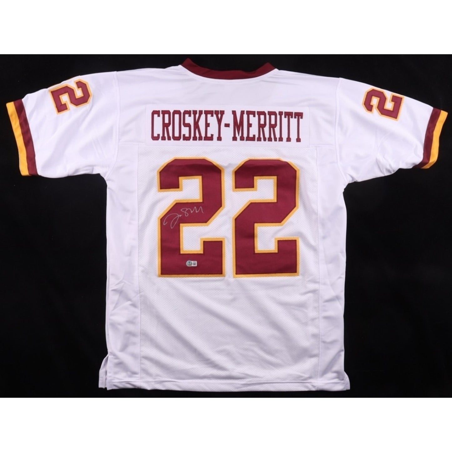 Jacory Croskey-Merritt Autographed Custom Jersey Beckett Washington Commanders