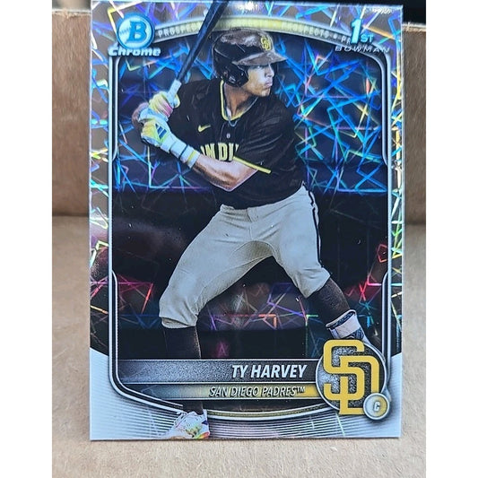 2025 Bowman Draft Chrome Ty Harvey #BDC-58 1st Lazer Refractor Padres Mint!
