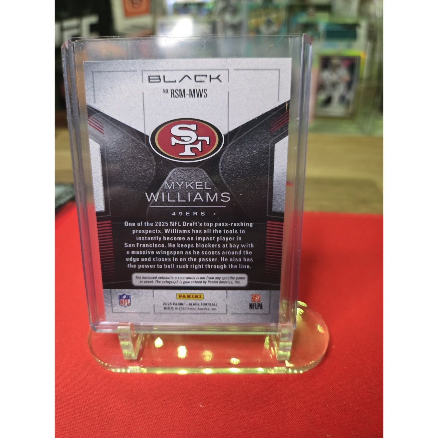 Mykel Williams /99 RC 2025 Panini Black - RPA #140