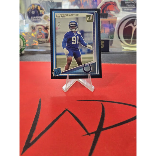 JT Tuimoloau /10 Black Rc 2025 Panini Donruss Rated Rookie #398 Press Proof