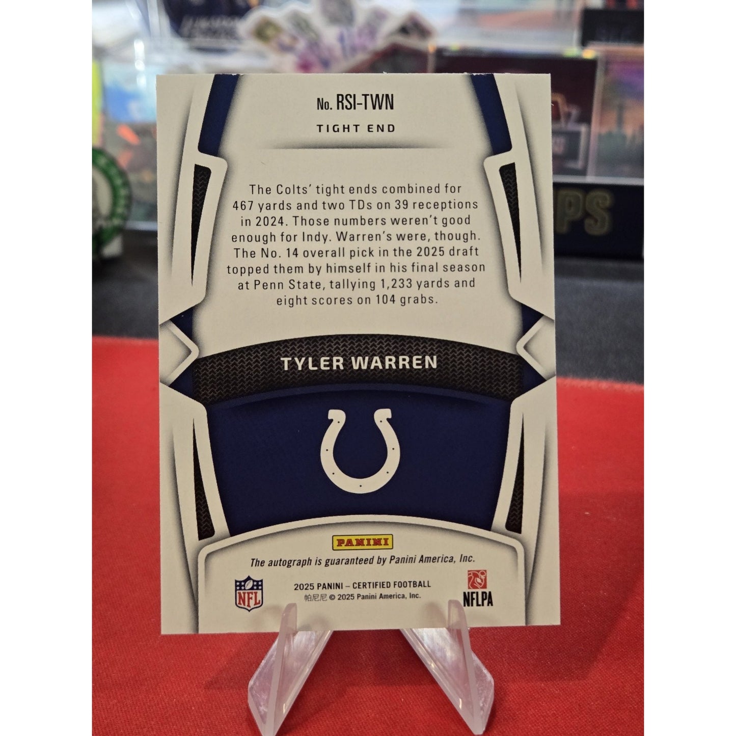 Tyler Warren Mirror /50 Rc Auto Blue 2025 Panini Certified Rookies Signatures