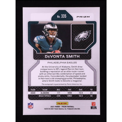 Devonta Smith Auto RC 2021 Panini Prizm #335 Pink Prizm