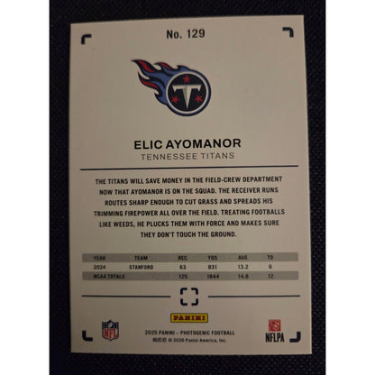 Elic Ayomanor 7/7 Rc 2025 Panini Photogenic Tennessee Titans