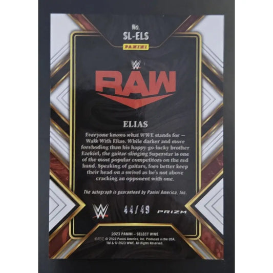 Elias /49 Auto 2023 Panini Select WWE Selections Red Prizm #SL ELS