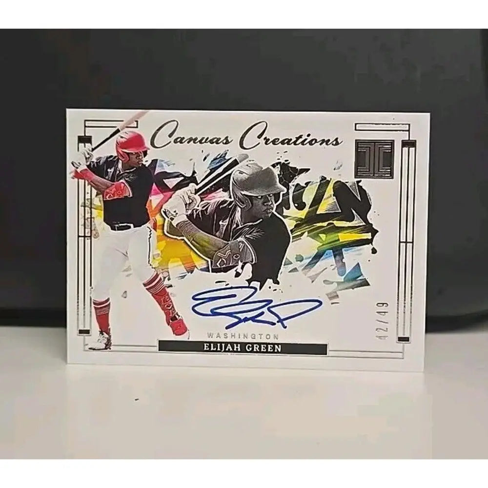 Elijah Green 2024 Panini Impeccable Canvas Creations #CCS 25 /49 (AU RC) Baseball Card