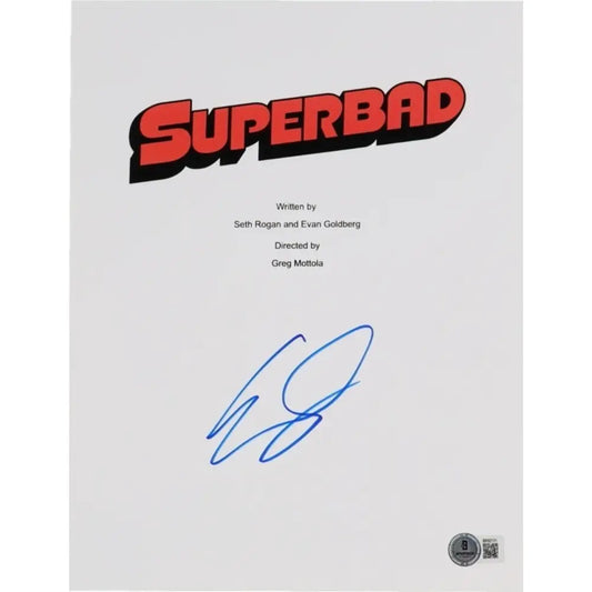 Evan Goldberg (Writer) Signed Superbad Script Beckett Authenticated