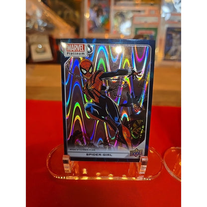Spider Man And Spider Girl /799 Teal Wave 2023 Upper Deck Marvel Platinum Gemmt