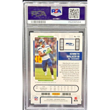 Kenneth Walker PSA 10 Auto 2022 Panini Contenders Optic Rookie Ticket