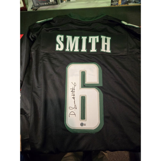 Devonta Smith Autographed Custom Black And Green Jersey Beckett