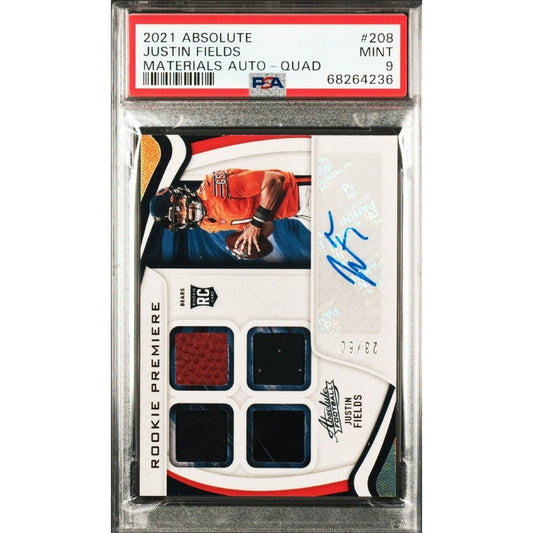 Justin Fields /60 RPA 2021 Panini Absolute Rookie Materials Pop 2, None Higher