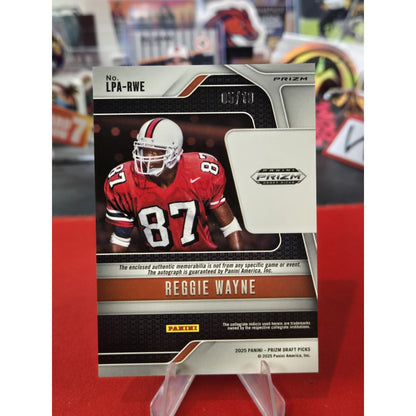 Reggie Wayne /10 Patch Auto 2025 Panini Prizm Draft Legends Miami LPA-RW