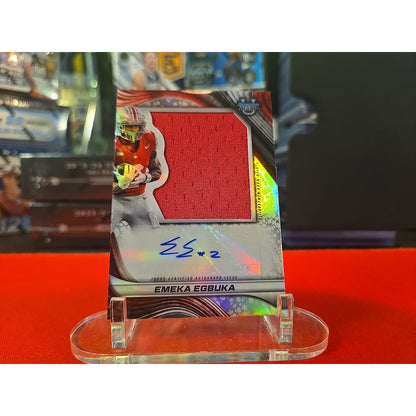 Emeka Egbuka 2024 Bowman's Best University Prospect Jumbo Relic Autographs