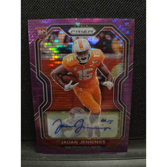 Jauan Jennings Auto Rc 2020 Panini Prizm Rookie #304 Purple Pulsar Prizm