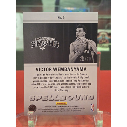 Victor Wembanyama /75 RC Spellbound Green 2023-24 Panini Donruss Elite