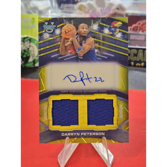 Darryn Peterson /75 2025-26 Bowman Best U Prospect Dual Relic Auto Yellow PDA-DP