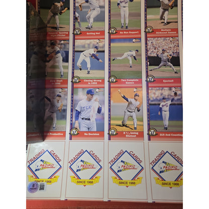 Nolan Ryan autographed Uncut Sheet Of 1991 Pacific Cards Beckett Authenticated