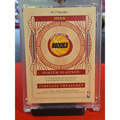 Hakeem Olajuwon /99 Game Worn 2021 Nat. Treasures Timeless Treasures