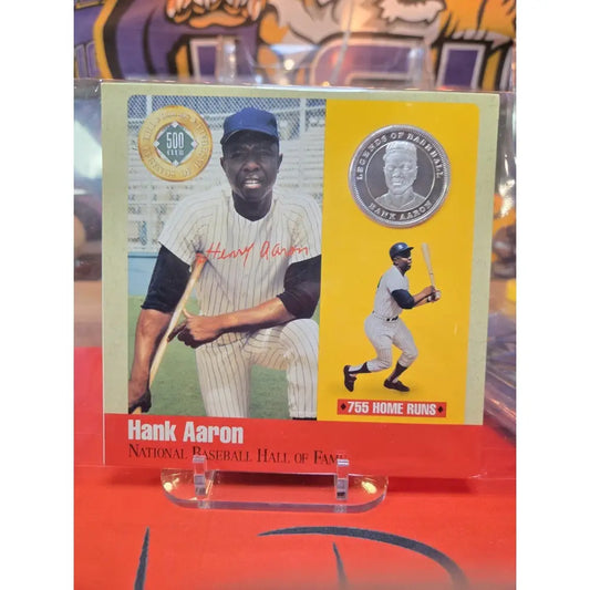 Hank Aaron 1990 LOB 755 Home Run Club Card.999 Silver (Aprox $25) Coin