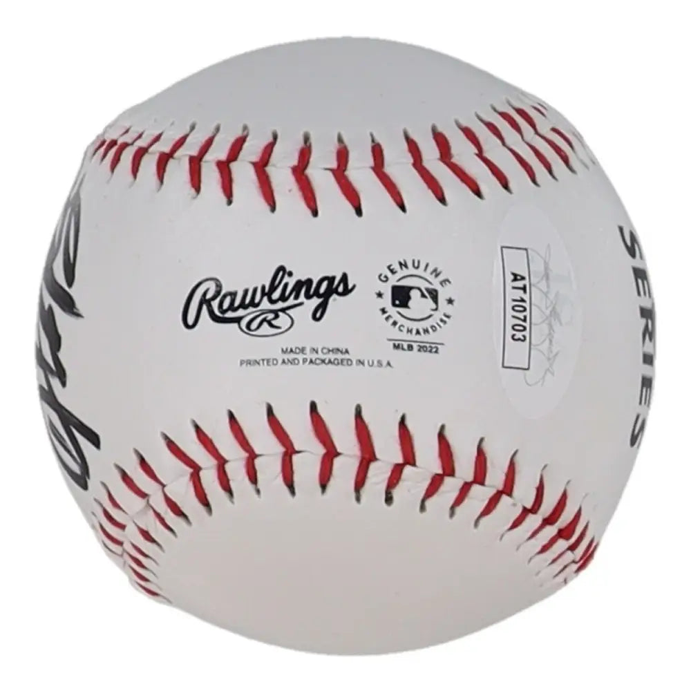 HUNTER BROWN signed/autographed Rawlings MLB 2022 WORLD SERIES Baseball BAS