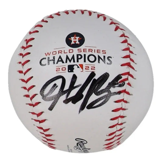 HUNTER BROWN signed/autographed Rawlings MLB 2022 WORLD SERIES Baseball BAS