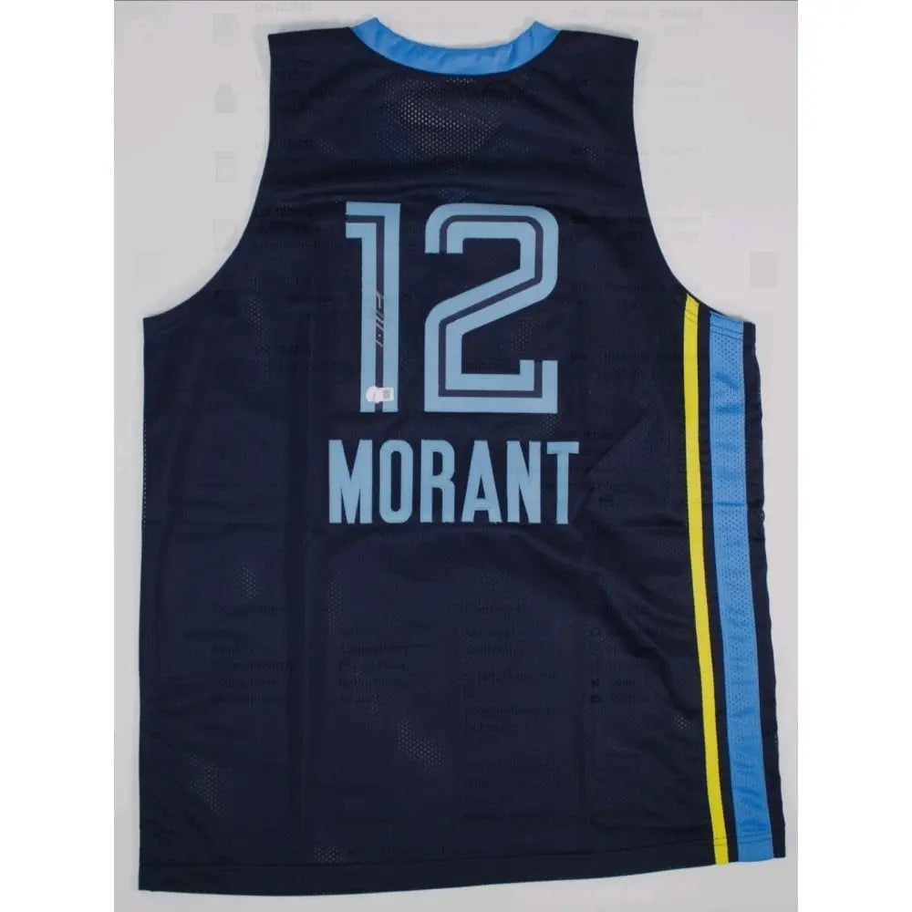 Ja Morant Authentic Signed Light Blue Pro Style Jersey Autographed Beckett Auth