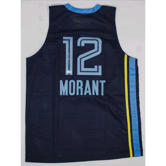 Ja Morant Authentic Signed Light Blue Pro Style Jersey Autographed Beckett Auth