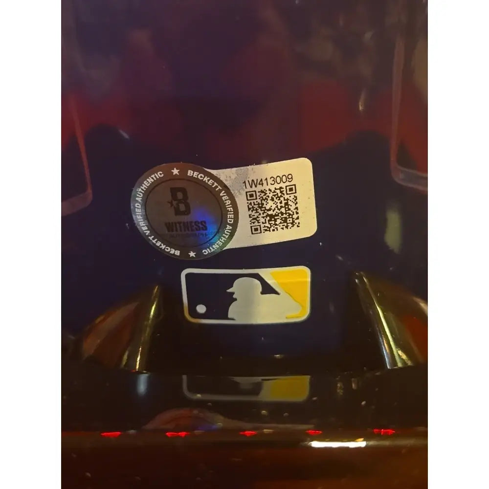 Jackson Chourio Signed Milwaukee Brewers Mini Helmet Beckett Authenticated