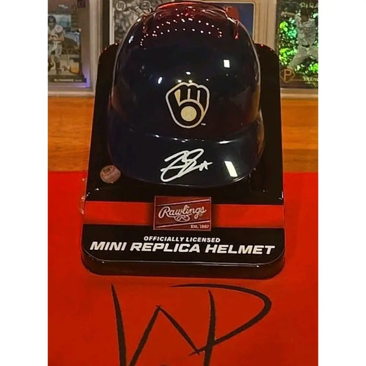 Jackson Chourio Signed Milwaukee Brewers Mini Helmet Beckett Authenticated