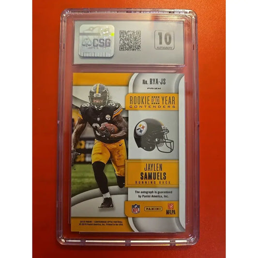 Graded NFL football rookie card of Jaylen Samuels.