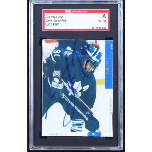 SGC-graded John Tavares autographed cut picture.