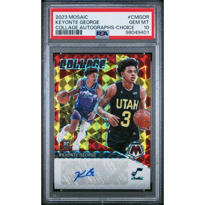A graded 2023 Mosaic Keyonte George Collage Autographs-Choice basketball card.