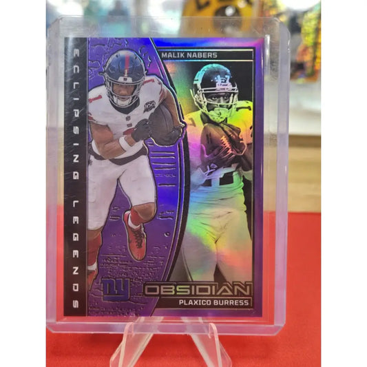 Malik Nabers Plaxico Burress /50 2024 Panini Obsidian Eclipsing Legends #15