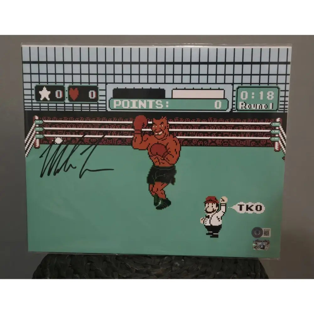MIKE TYSON AUTOGRAPHED FRAMED 11x14 PHOTO PUNCH OUT BECKETT COA Boxing Photo
