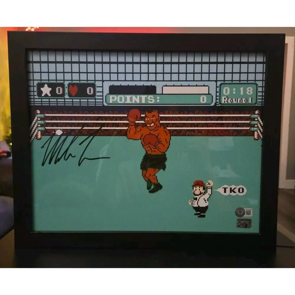 MIKE TYSON AUTOGRAPHED FRAMED 11x14 PHOTO PUNCH OUT BECKETT COA Boxing Photo