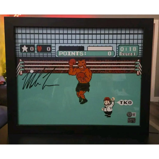 MIKE TYSON AUTOGRAPHED FRAMED 11x14 PHOTO PUNCH OUT BECKETT COA Boxing Photo