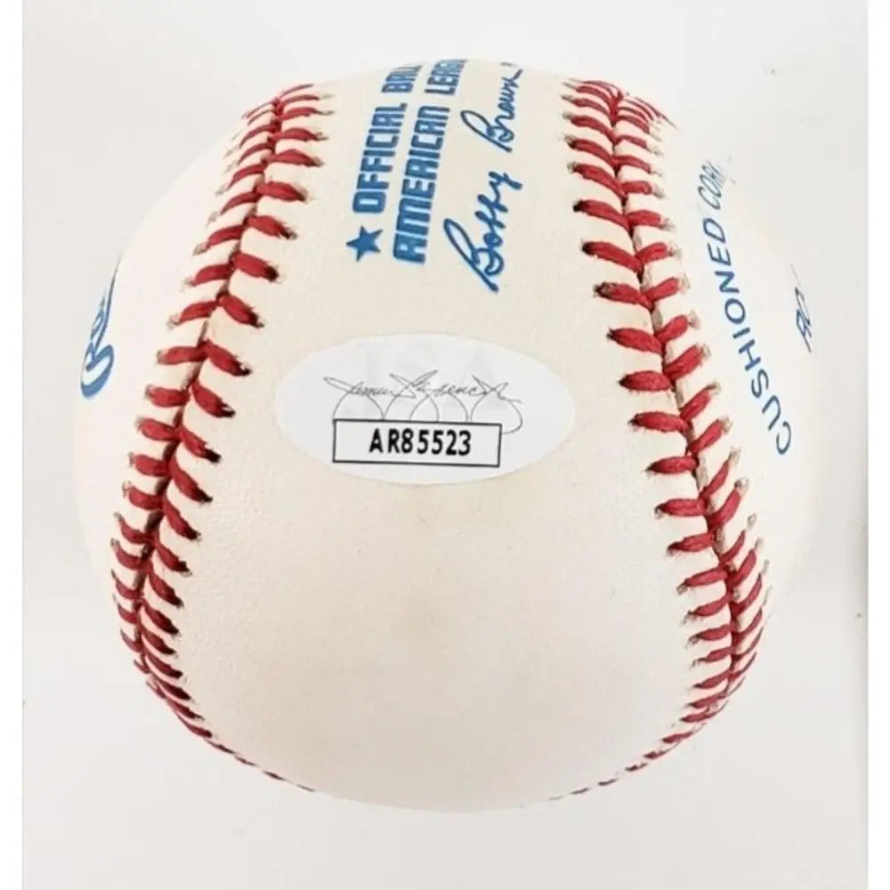 Nolan Ryan Signed Official AL Bobby Brown Baseball (AL Pres. 1984 1994) JSA