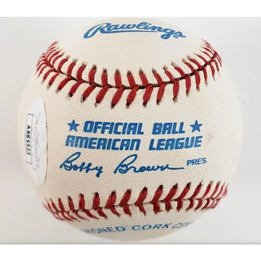 Nolan Ryan Signed Official AL Bobby Brown Baseball (AL Pres. 1984 1994) JSA