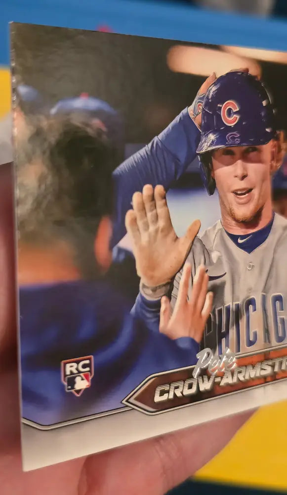 A baseball rookie card of Pete Crow-Armstrong.