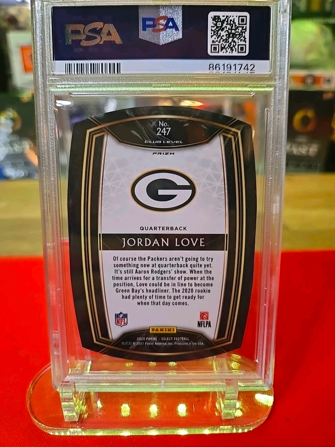 2020 Panini Select - Club Level Jordan Love #247 Light Blue Prizm Die-Cut (RC)