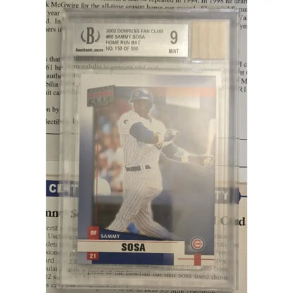 Graded baseball card of Sammy Sosa.