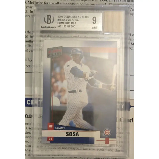 Graded baseball card of Sammy Sosa.