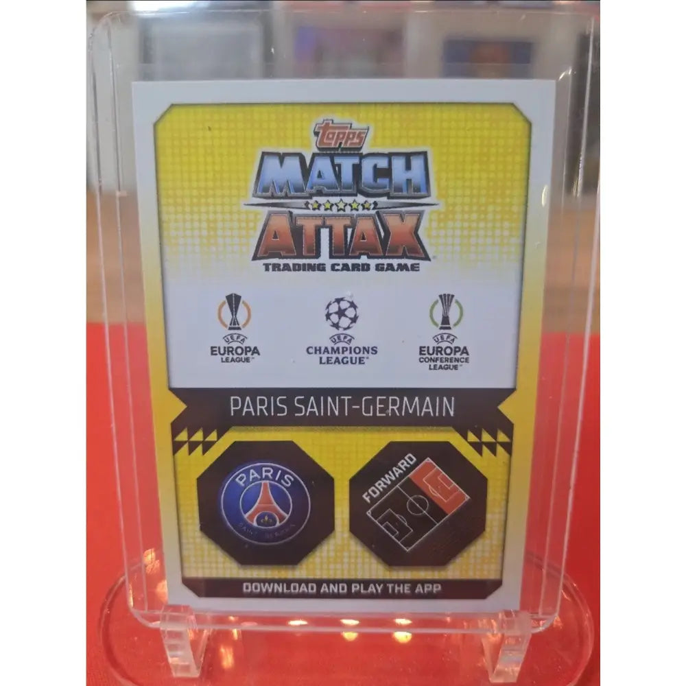 Topps Match Attax 2022/23 100 Club Kylian Mbappe Card Silver Holo Foil