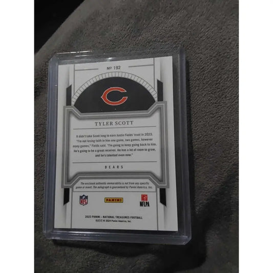 Tyler Scott 2023 Panini National Treasures Holo Silver #192 RC Jersey Auto /25 Football Card