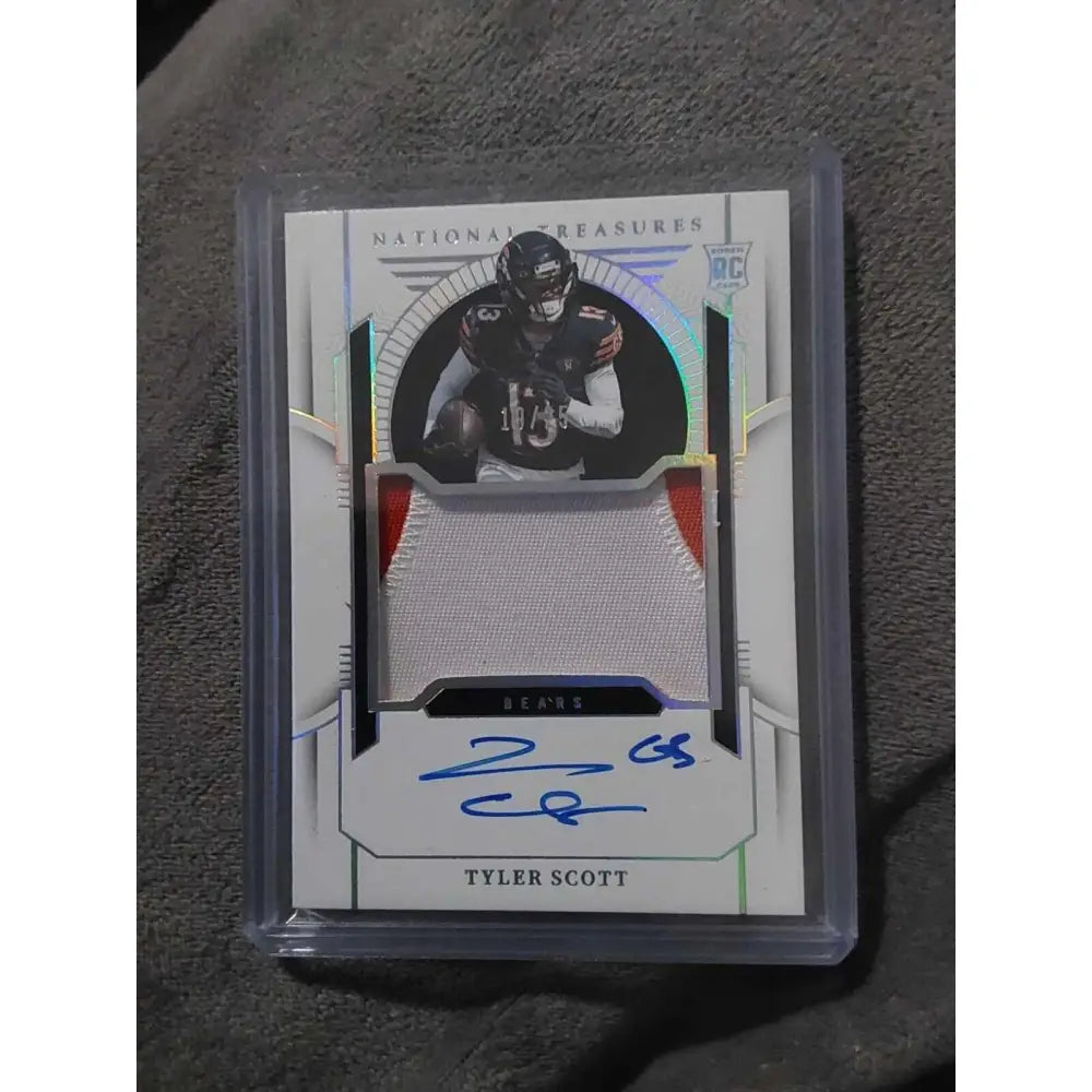 Tyler Scott 2023 Panini National Treasures Holo Silver #192 RC Jersey Auto /25 Football Card
