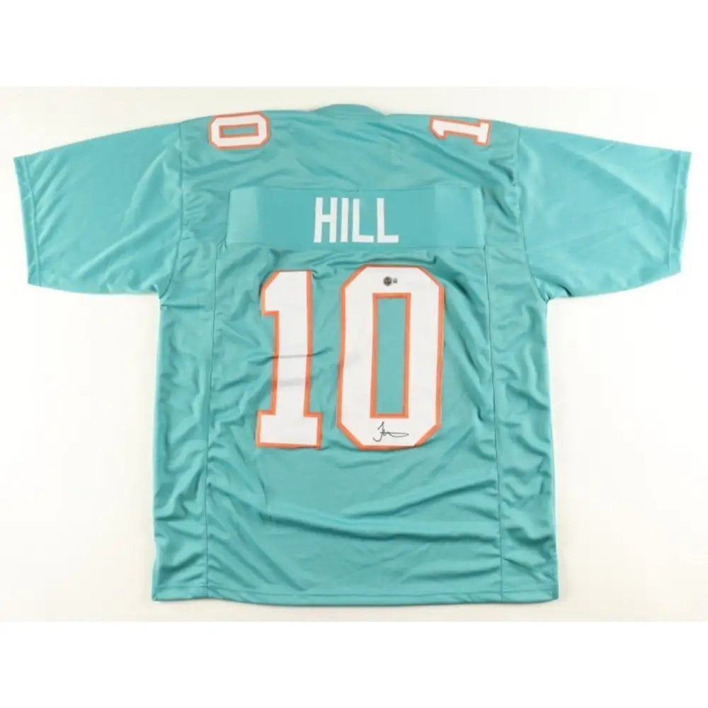Tyreek Hill Signed Custom Miami Dolphins Aqua Football Jersey (Beckett)