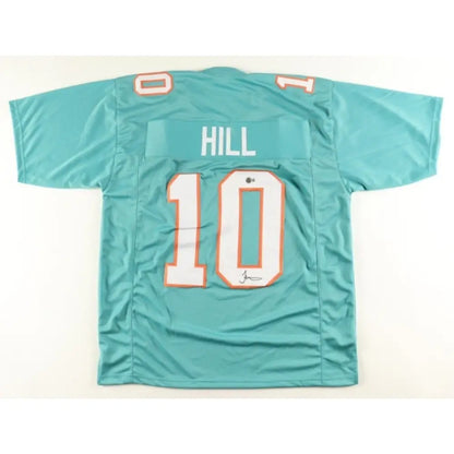 Tyreek Hill Signed Custom Miami Dolphins Aqua Football Jersey (Beckett)