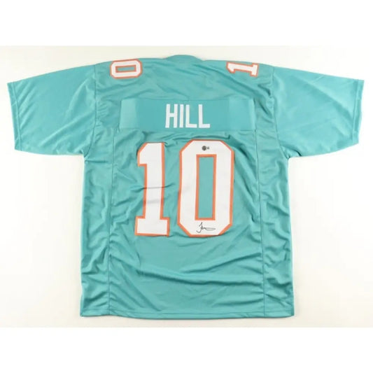 Tyreek Hill Signed Custom Miami Dolphins Aqua Football Jersey (Beckett)