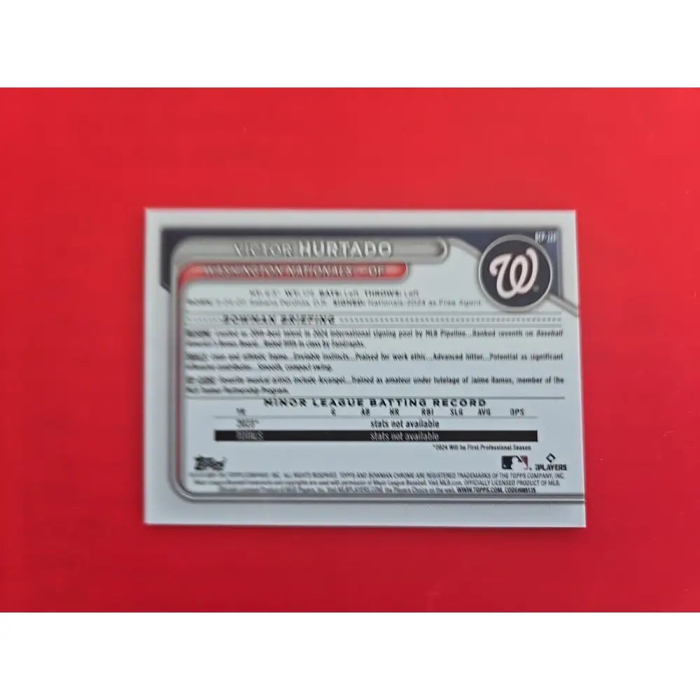 Victor Hurtado Image Variation (RC) 2024 Bowman Chrome Prospects #BCP 223 Baseball Card