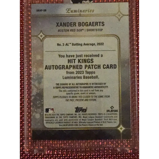 XANDER BOGAERTS 2023 TOPPS LUMINARIES HIT KINGS USED PATCH AUTO /15