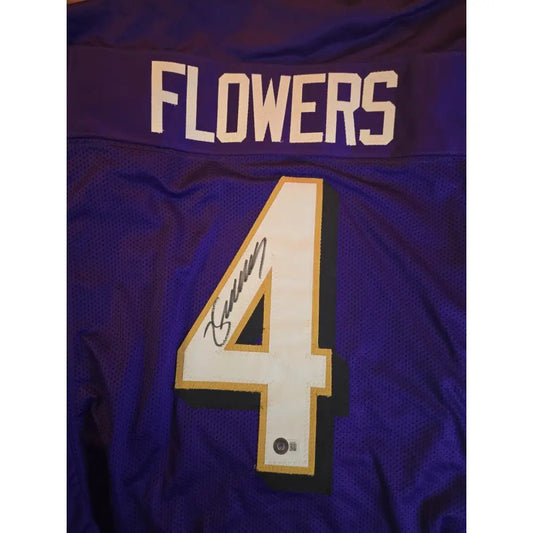 Zay Flowers Signed Custom Purple Baltimore Ravens Jersey Beckett WITNESS COA